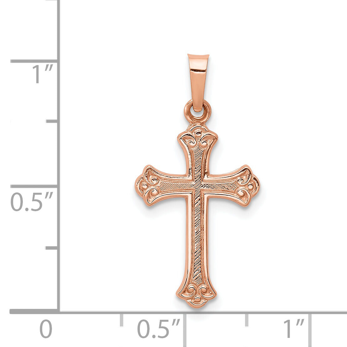 14k Rose Gold Cross Pendant-XR1229