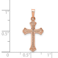 14k Rose Gold Cross Pendant-XR1229