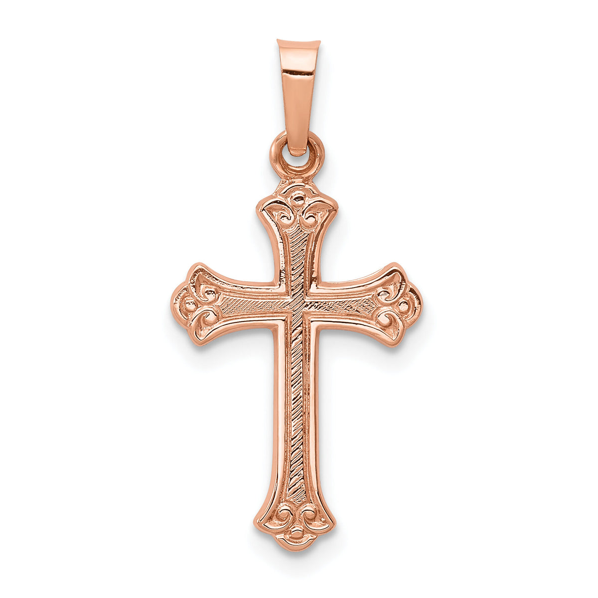 14k Rose Gold Cross Pendant-XR1229