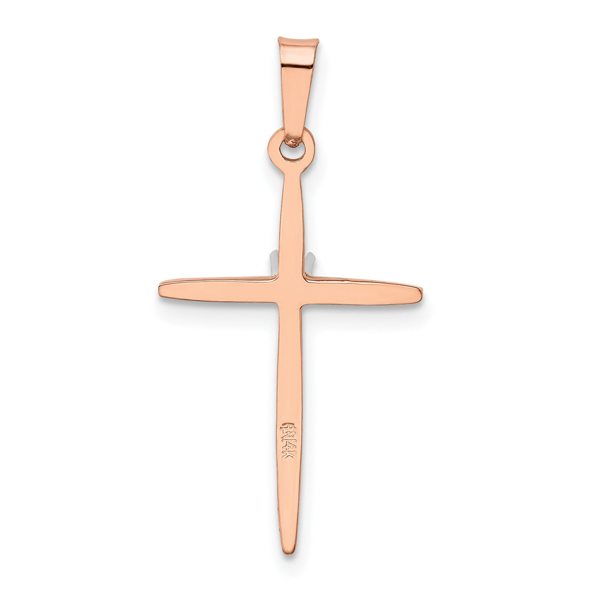 14k Rose Gold Diamond Cross Pendant-XR1233