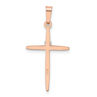 14k Rose Gold Diamond Cross Pendant-XR1233