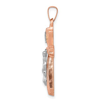 14k Two-tone Hollow Crucifix Pendant-XR1234