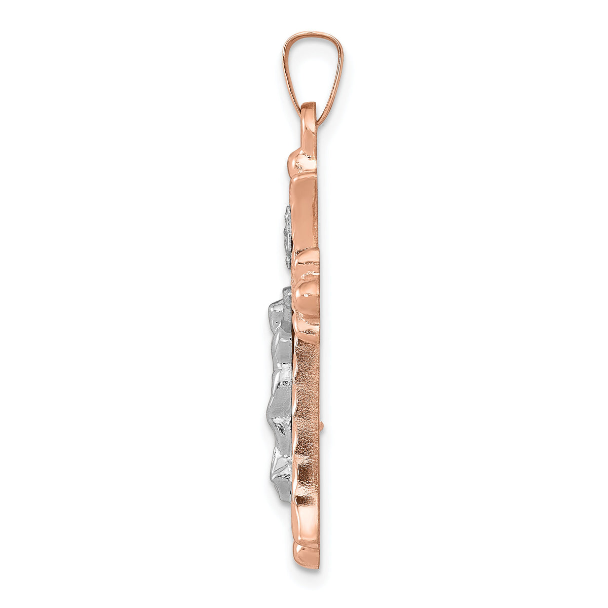 14k Two-tone Hollow Crucifix Pendant-XR1236