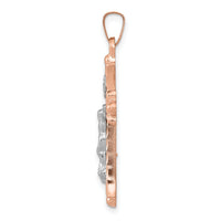 14k Two-tone Hollow Crucifix Pendant-XR1236