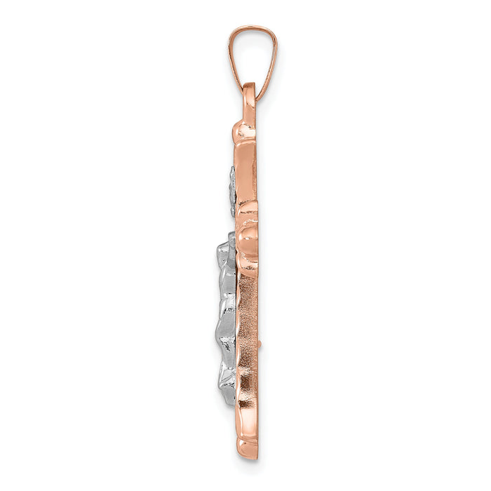 14k Two-tone Hollow Crucifix Pendant-XR1236