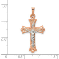 14k Two-tone Hollow Crucifix Pendant-XR1236