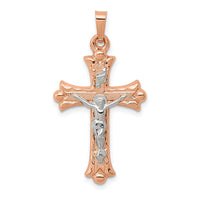 14k Two-tone Hollow Crucifix Pendant-XR1236