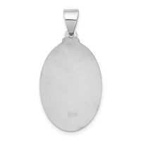 14K White Gold Polish/Satin Sacred Heart Jesus Hollow Pendant-XR1240