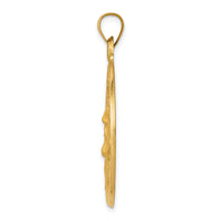 14k Polished and Satin Face of Jesus Medal Hollow Pendant-XR1242
