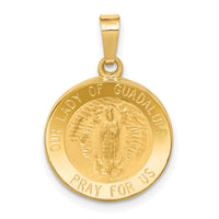 14k Polished and Satin Our Lady Guadalupe Medal Hollow Pendant-XR1244