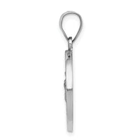 14K White Gold Lady of Guadalupe Medal Hollow Pendant-XR1246