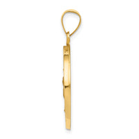 14k Polished/Satin Our Lady of Guadalupe Medal Hollow Pendant-XR1247