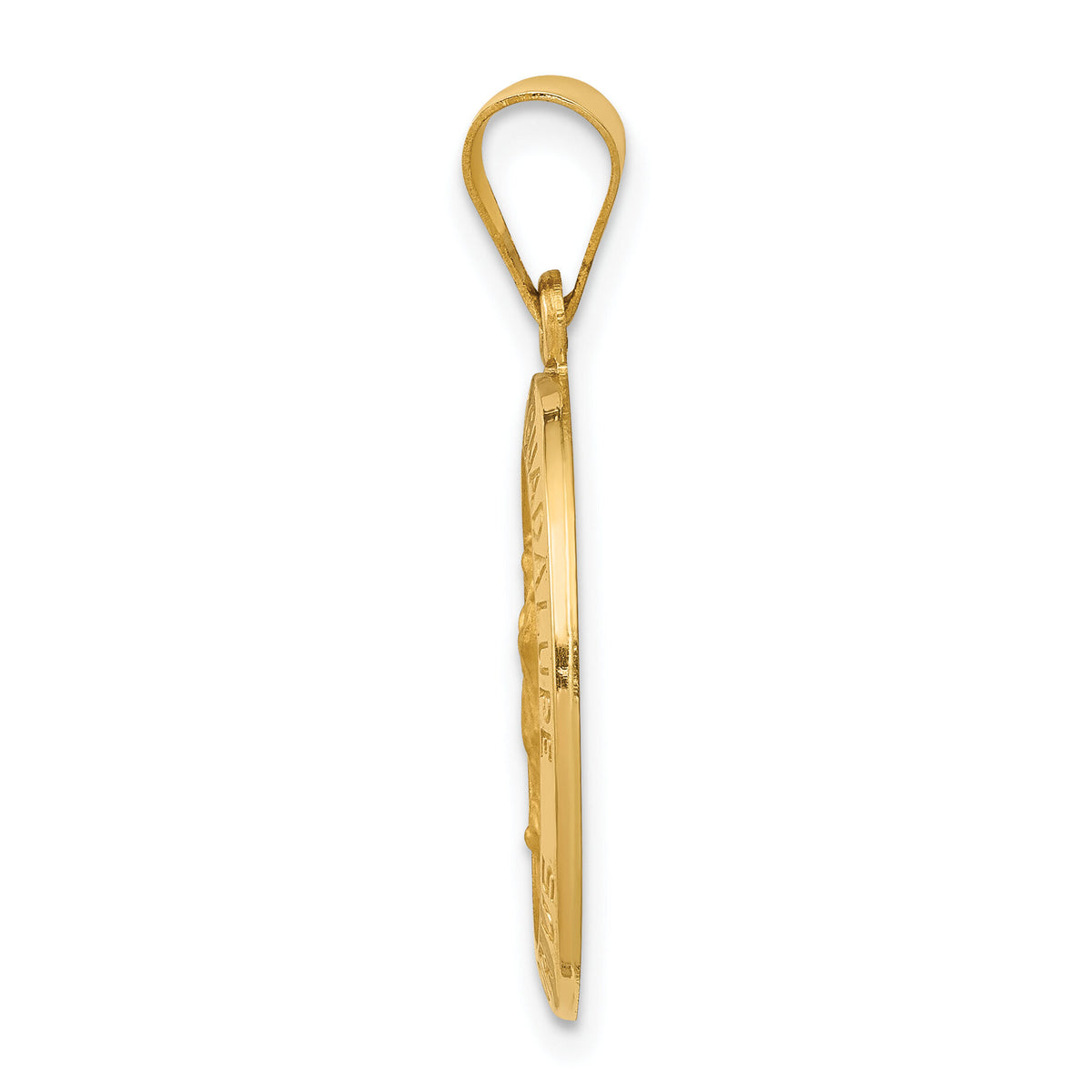 14k Polished and Satin Our Lady Guadalupe Medal Hollow Pendant-XR1250