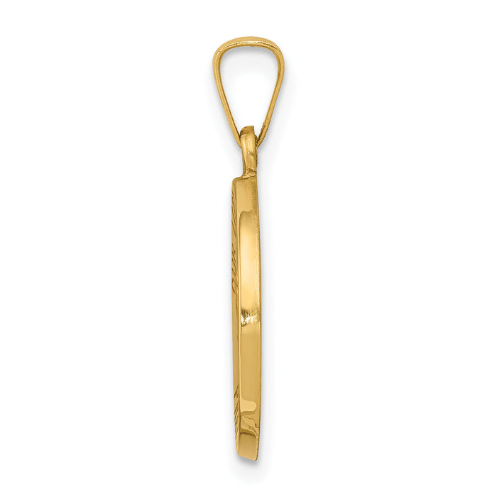 14k Polished and Satin Our Lady Fatima Medal Hollow Pendant-XR1253