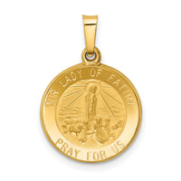 14k Polished and Satin Our Lady Fatima Medal Hollow Pendant-XR1253