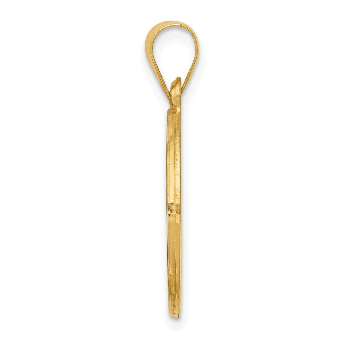 14k Polished and Satin Our Lady of Lourdes Medal Hollow Pendant-XR1254