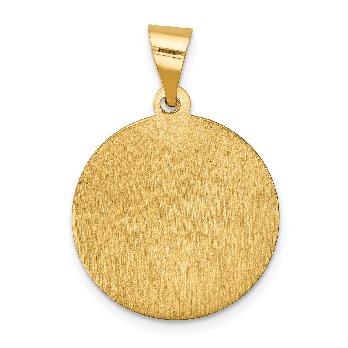 14k Polished and Satin Our Lady of Lourdes Medal Hollow Pendant-XR1254