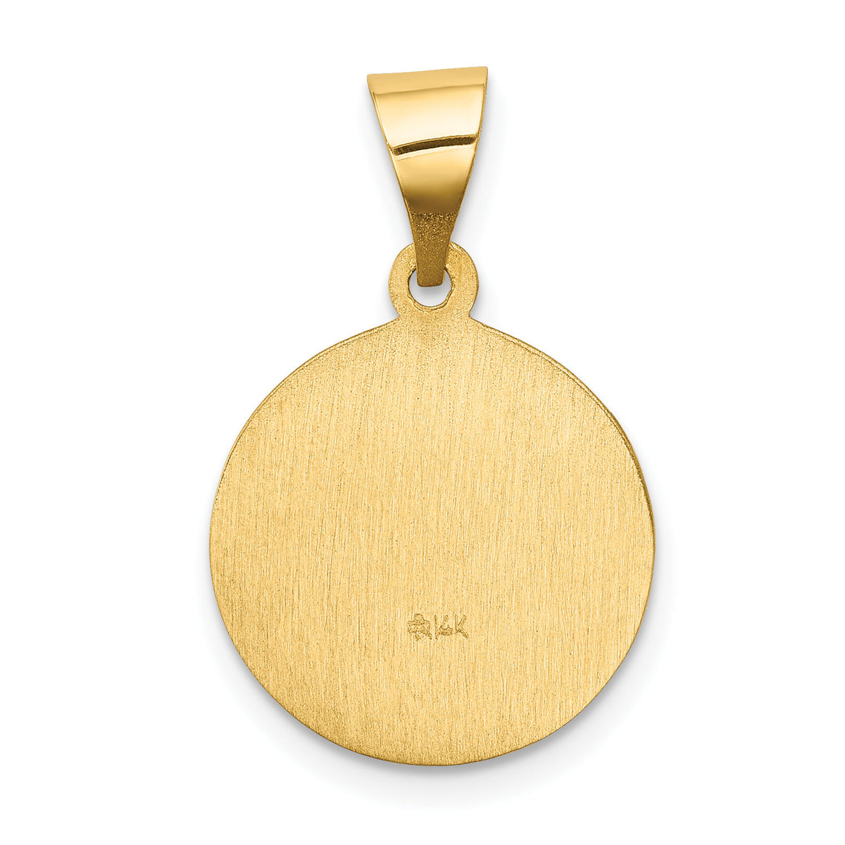 14k Polished and Satin Our Lady of Sorrows Medal Hollow Pendant-XR1257