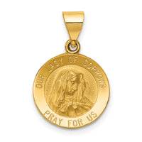 14k Polished and Satin Our Lady of Sorrows Medal Hollow Pendant-XR1257