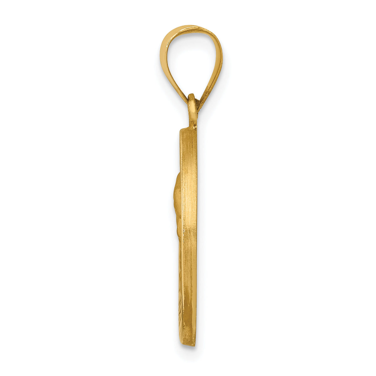 14k Polished and Satin Our Lady of Sorrows Medal Hollow Pendant-XR1258