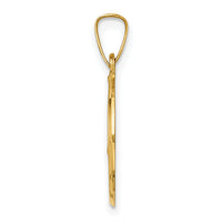 14k Polished and Satin Caridad Del Cobre Medal Hollow Pendant-XR1259
