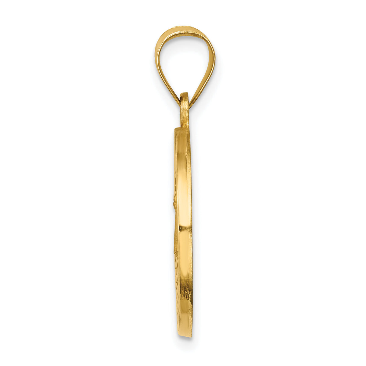14k Polished and Satin Caridad del Cobre Medal Hollow Pendant-XR1260