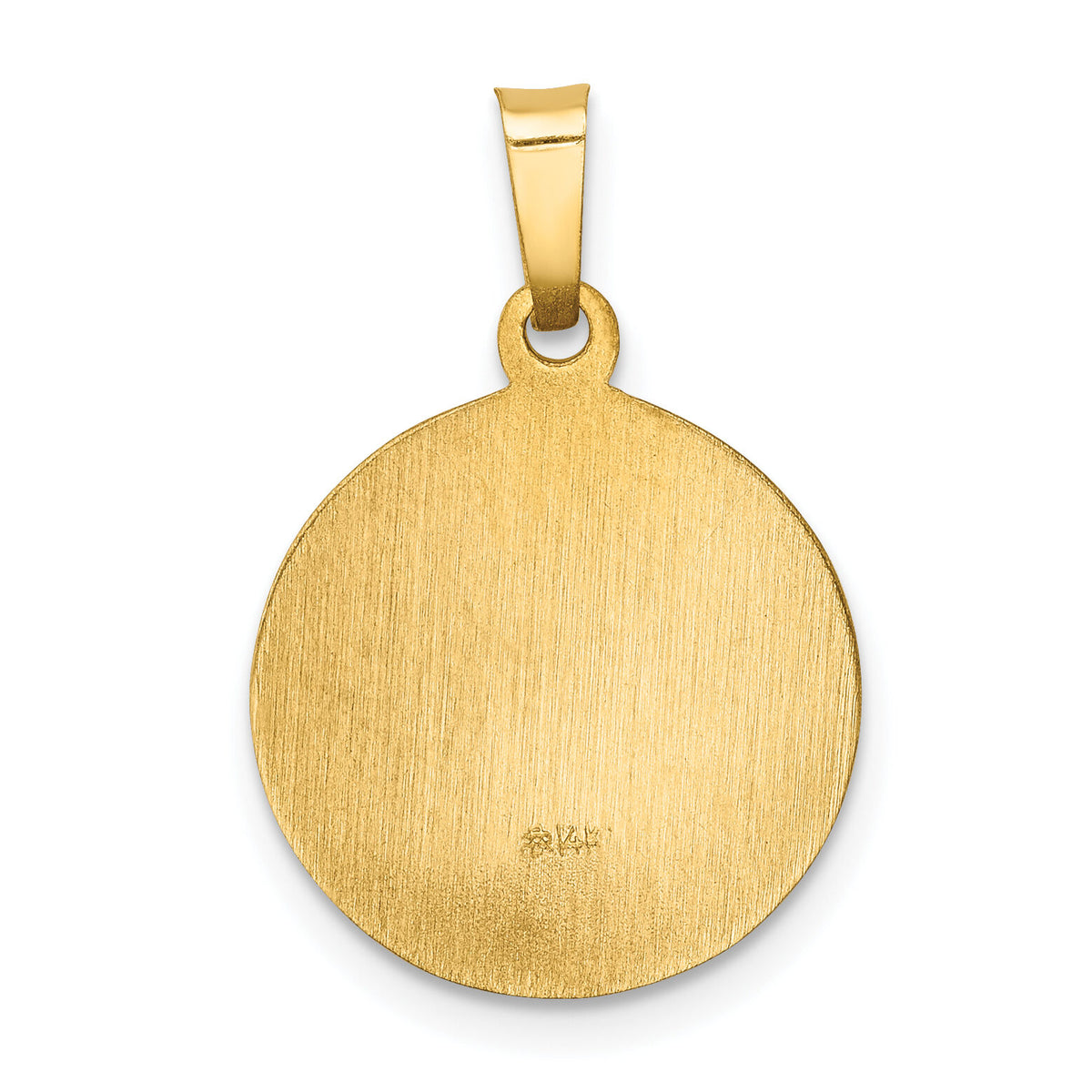 14k Polished and Satin Sacred Heart of Mary Medal Hollow Pendant-XR1261
