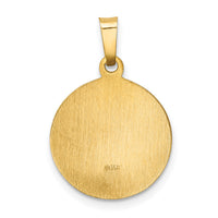 14k Polished and Satin Sacred Heart of Mary Medal Hollow Pendant-XR1261