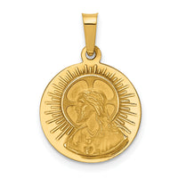 14k Matka Boska Czestochowska Reversible Medal Hollow Pendant-XR1263