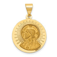 14K Matka Boska Czestochowska Reversible Medal Hollow Pendant-XR1264