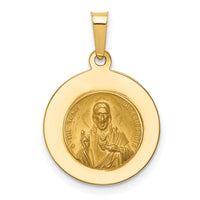 14K Queen Of The Holy Scapular Reversible Medal Hollow Pendant-XR1265