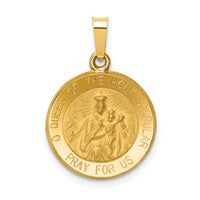 14K Queen Of The Holy Scapular Reversible Medal Hollow Pendant-XR1265