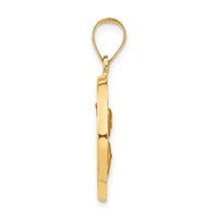 14K Queen Of The Holy Scapular Reversible Medal Hollow Pendant-XR1266