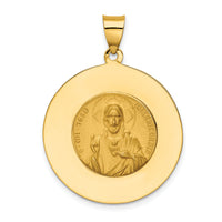 14k Queen of the Holy Scapular Reversible Medal Hollow Pendant-XR1267