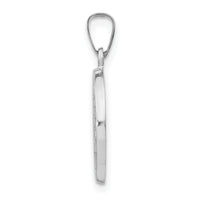 14k White Gold Polished / Satin Miraculous Medal Hollow Pendant-XR1272