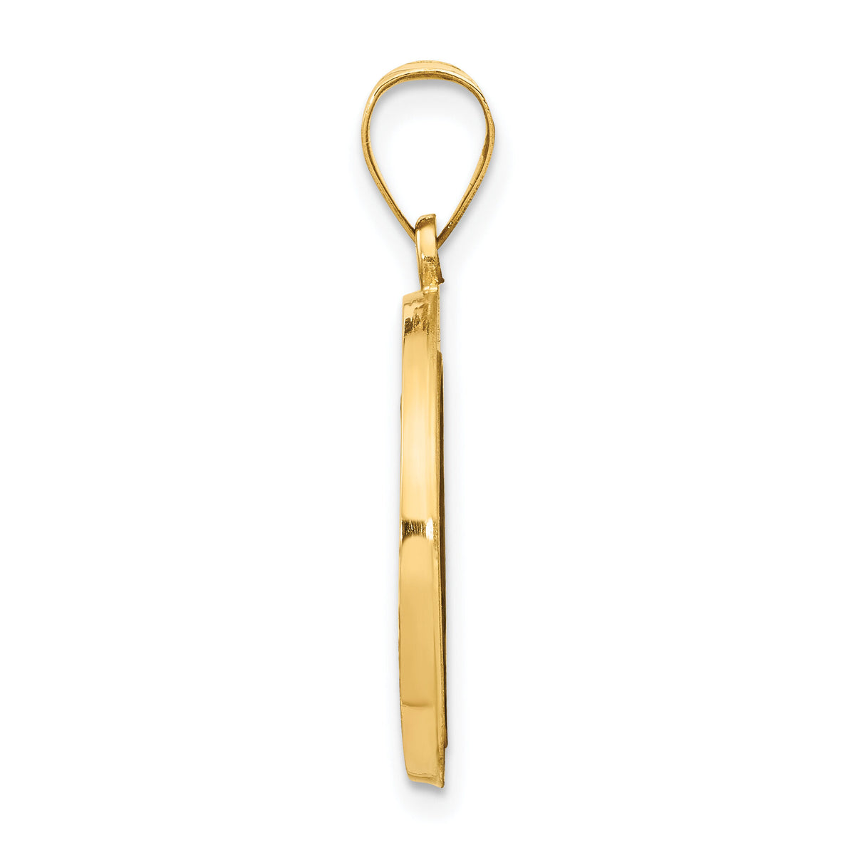 14k Polished and Satin Miraculous Medal Hollow Pendant-XR1273