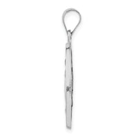 14k White Gold Polished / Satin Miraculous Medal Hollow Pendant-XR1274