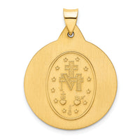14k Polished and Satin Miraculous Medal Hollow Pendant-XR1275