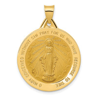 14k Polished and Satin Miraculous Medal Hollow Pendant-XR1275