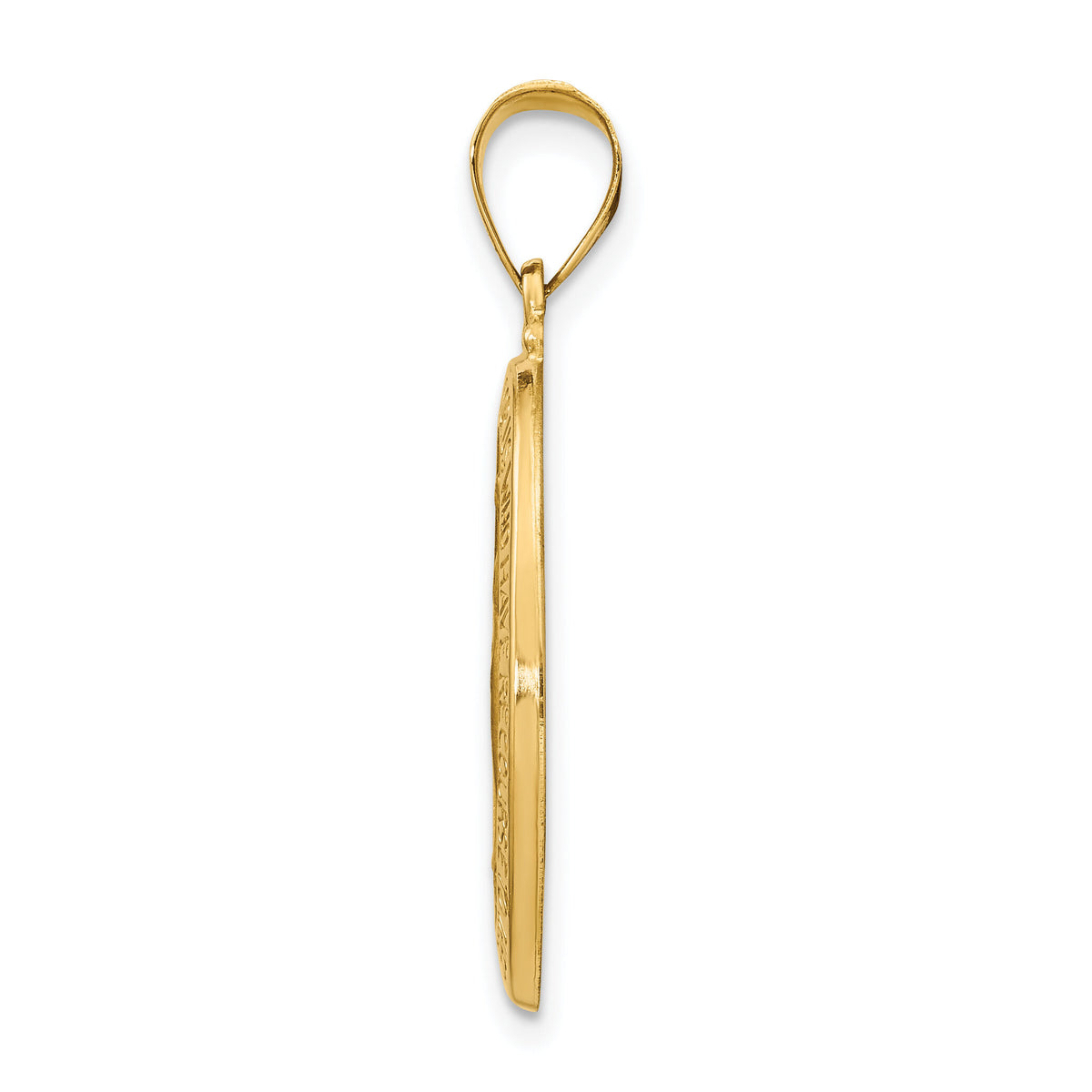 14k Polished and Satin Miraculous Medal Hollow Pendant-XR1277