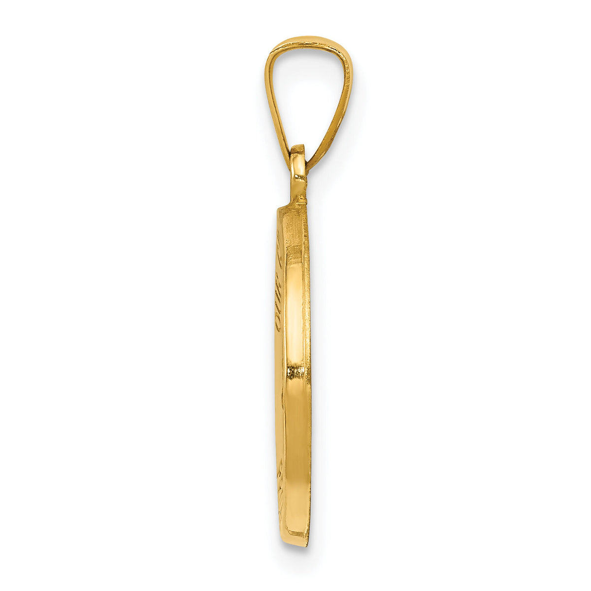 14k Polished and Satin Our Guardian Angel Medal Hollow Pendant-XR1279