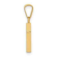 14k Polished Cross Pendant-XR128