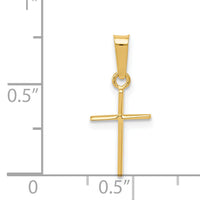 14k Polished Cross Pendant-XR128