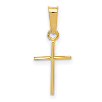 14k Polished Cross Pendant-XR128
