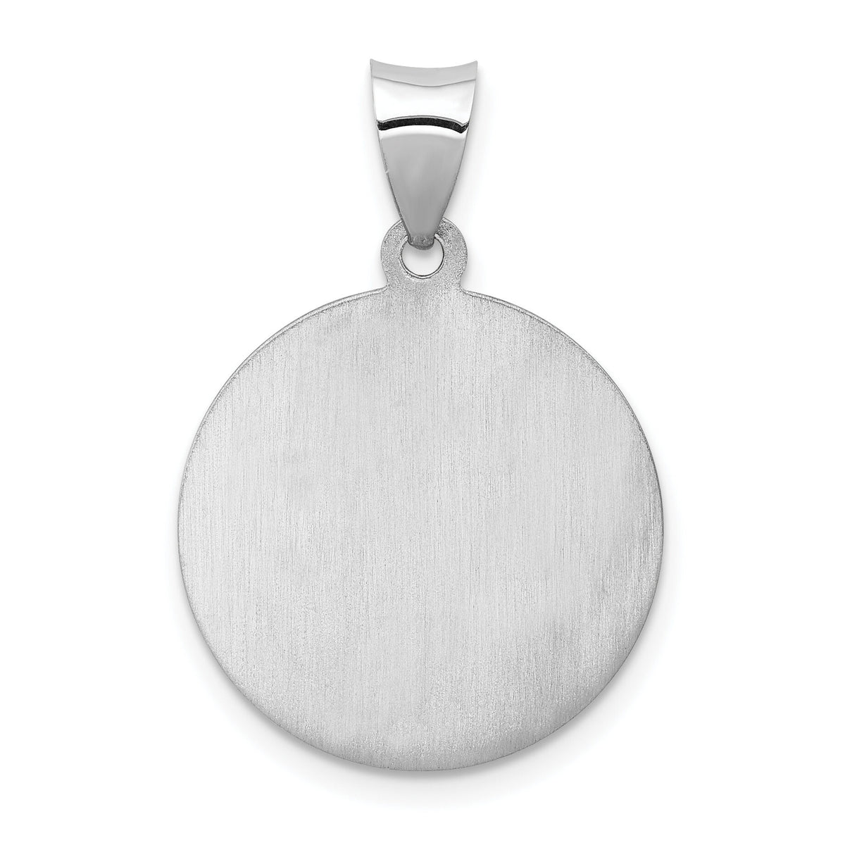 14K White Gold Our Guardian Angel Medal Hollow Pendant-XR1280