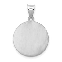 14K White Gold Our Guardian Angel Medal Hollow Pendant-XR1280