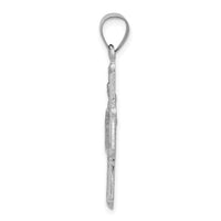 14k White Gold Four Way Medal Hollow Pendant-XR1283