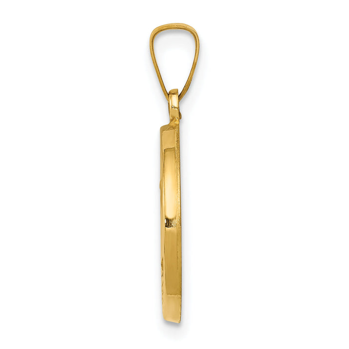14k Polished and Satin St. Andrew Medal Hollow Pendant-XR1284