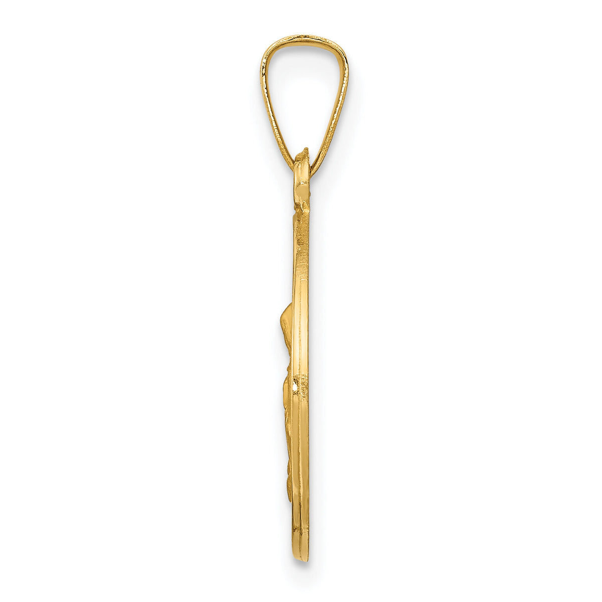 14k Polished and Satin St. Anne Medal Hollow Pendant-XR1285