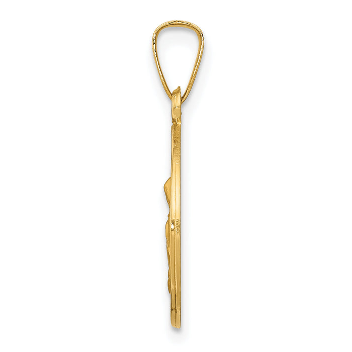 14k Polished and Satin St. Anne Medal Hollow Pendant-XR1285